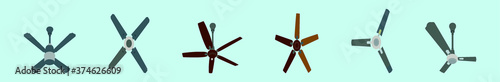 set of fan cartoon icon design template with various models. vector illustration