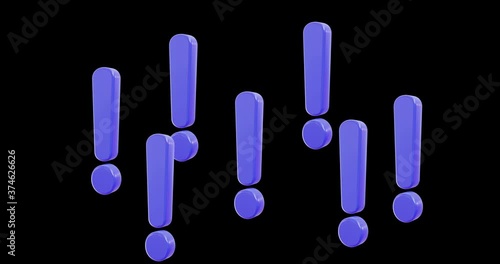 3D animated exclamation mark