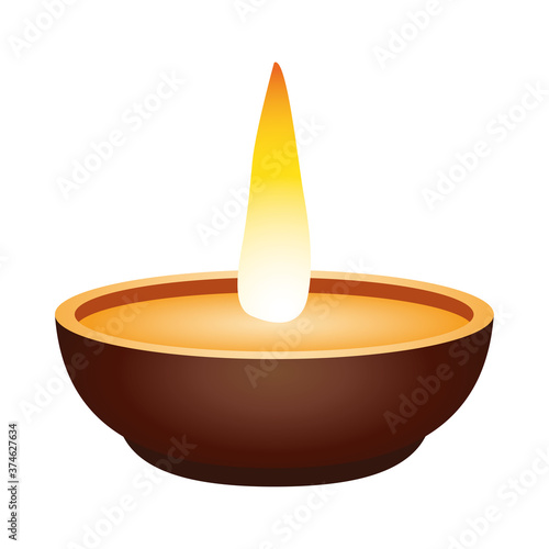 Isolated diwali candle vector design