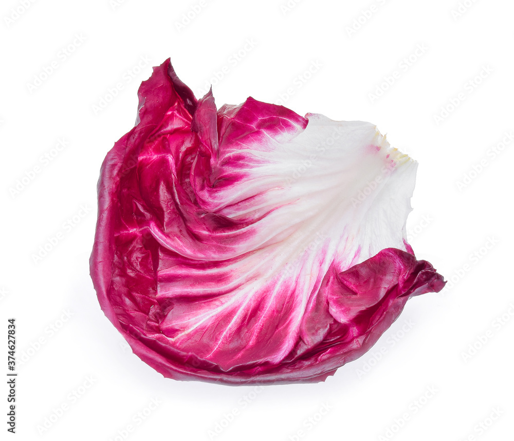 Radicchio leaf, red salad isolated on white Radicchio leaf, red salad isolated on white