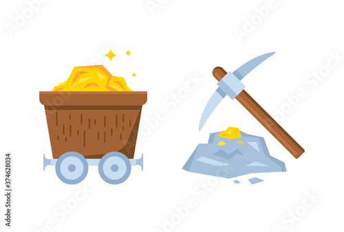 gold mining illustration for games