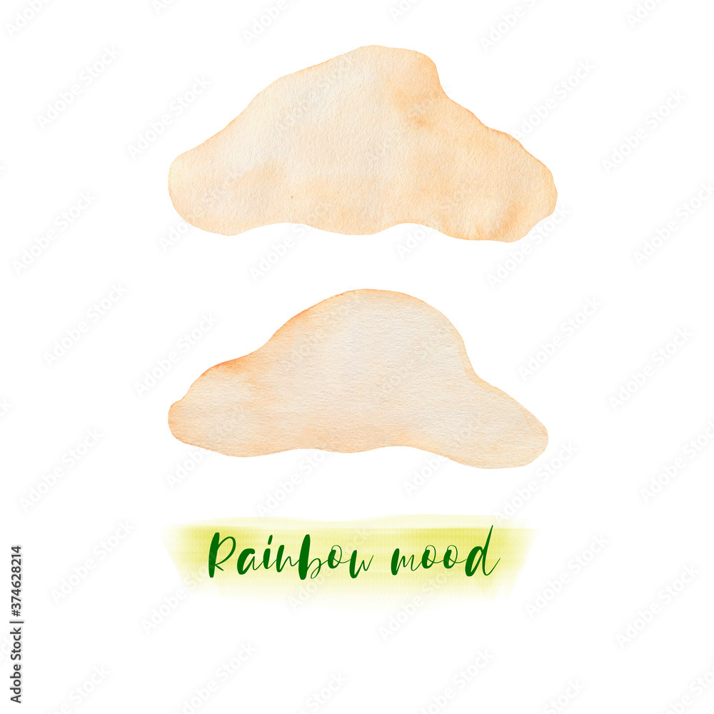 Watercolor illustration set of pink clouds. Drawn by hand with watercolors and is suitable for all types of design and printing. Watercolor illustration set of pink clouds. Drawn by hand with watercolors and is suitable for all types of design and printing.
