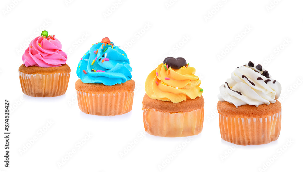 mini tasty cupcake isolated on white background mini tasty cupcake isolated on white background