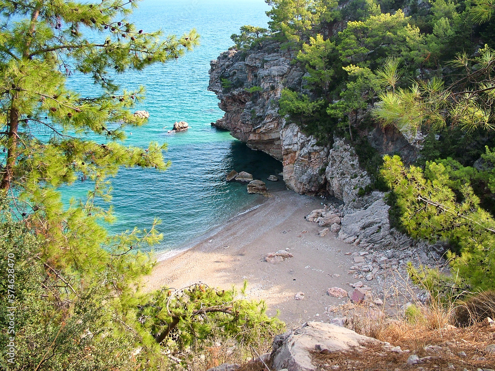 Fototapeta premium Wild bay on the Mediterranean Sea in Turkey