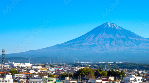 Close up of Fuji Mountain with blue sky 3