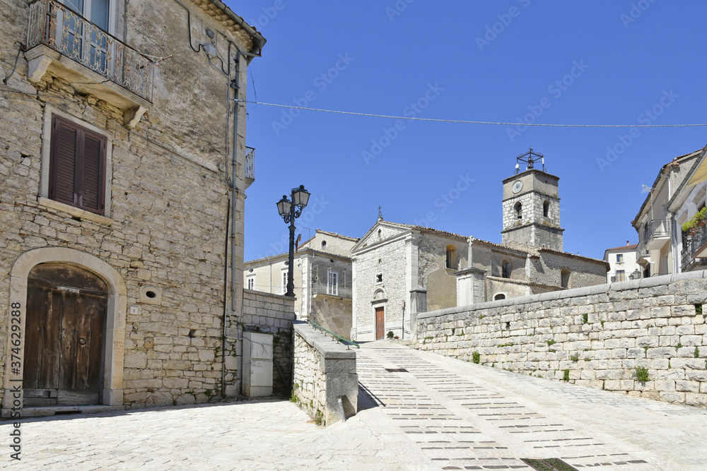 Historic buildings in the town of Santa Croce del Sannio in the Campania region, Italy.