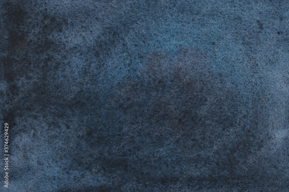 Fototapeta premium Dark watercolor painted background. Copy space