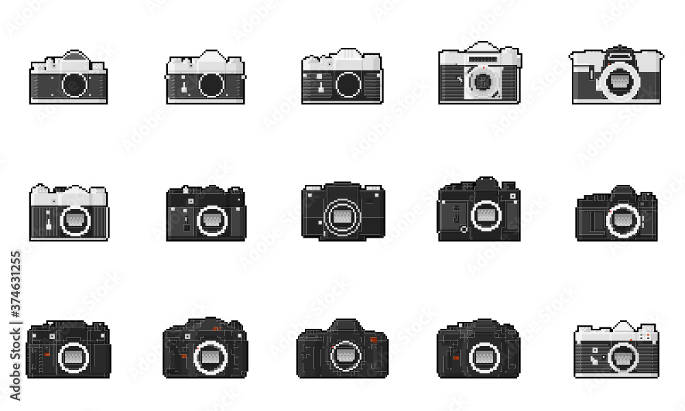 ロシア・モスクワの一眼レフカメラのドット絵 ロシア・モスクワの一眼レフカメラのドット絵