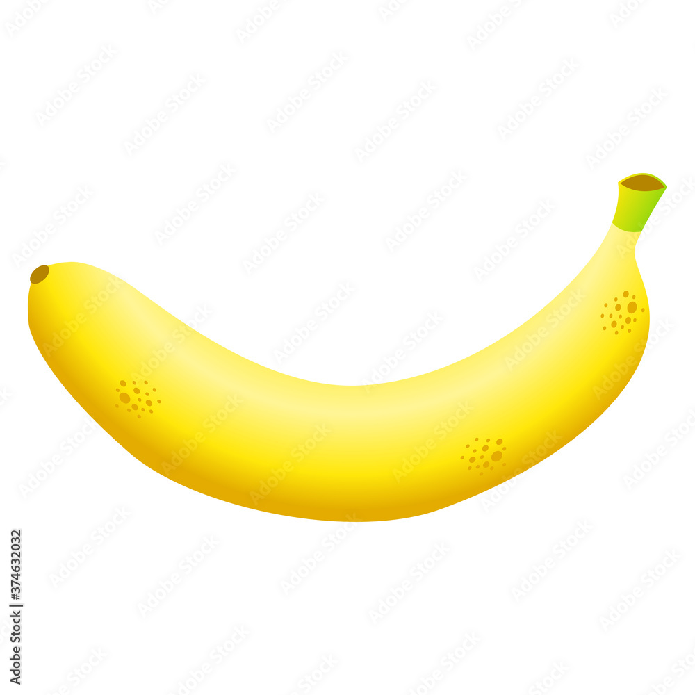 Banana. Healthy eating. Exotic tropical fruit. Vector illustration isolated on white.