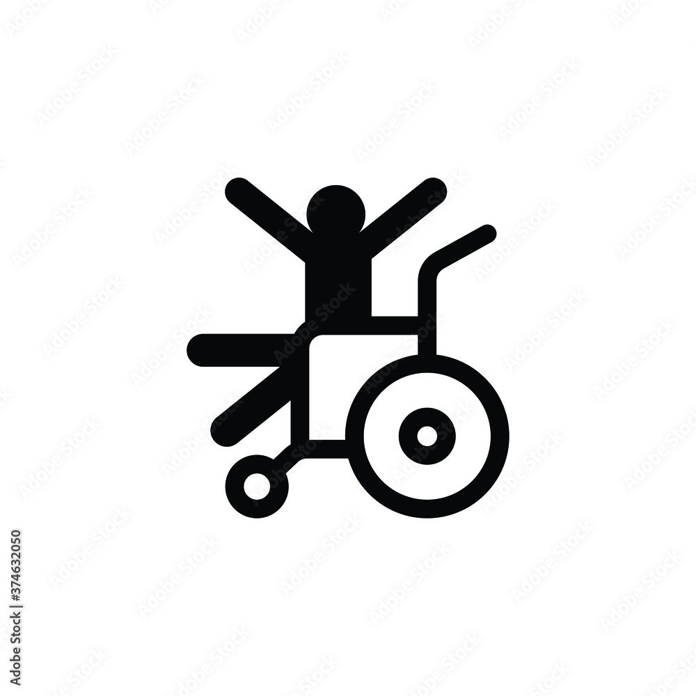 Patient on wheelchair icon vector isolated on white Patient on wheelchair icon vector isolated on white