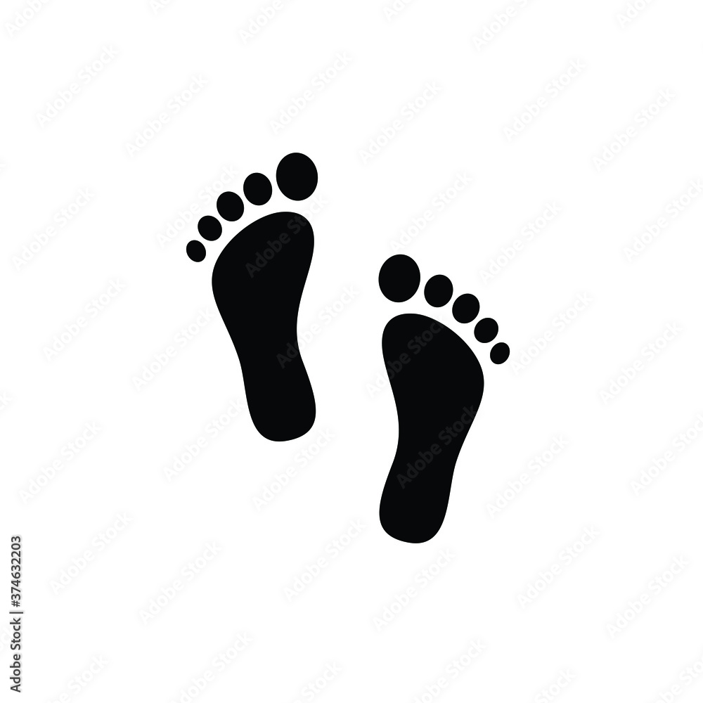 Footprint icon vector isolated on white Footprint icon vector isolated on white