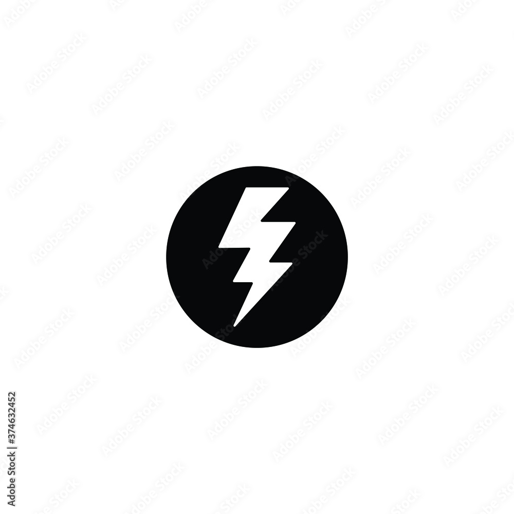 Lightning icon vector isolated on white Lightning icon vector isolated on white