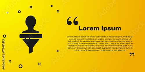 Black Head hunting icon isolated on yellow background. Business target or Employment sign. Human resource and recruitment for business. Vector.