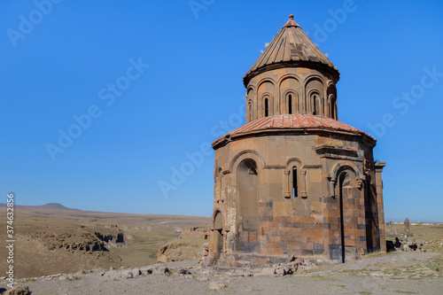 Church of St Gregory of the Abughamrents in medieval city Ani, near Kars, Turkey. Church was built in 10 century. It belongs to Armenian christianity, built in traditional style. It's UNESCO object