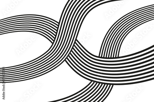 Wave abstract background. Black and white curved line stripe. Stripe optical abstract design.