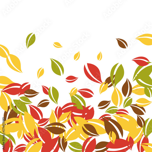 Falling autumn leaves. Red  yellow  green  brown c