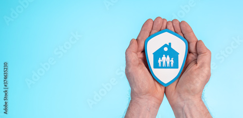 Concept of family and house insurance