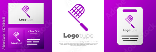 Logotype Butterfly net icon isolated on white background. Logo design template element. Vector.