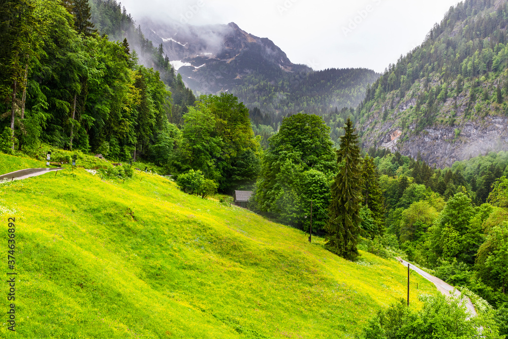 Austrian landscape in mountains