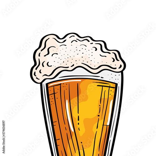 Beer glass design, Pub alcohol bar brewery drink ale and lager theme Vector illustration