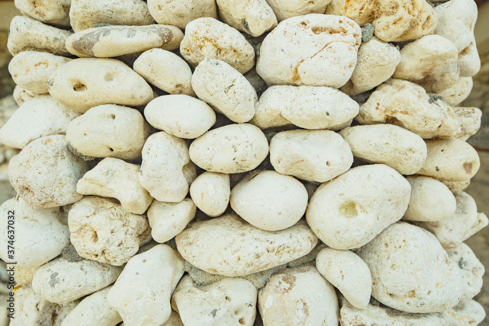 Sea pebbles. Background of pebbles. Sea shore. 