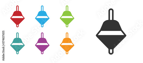 Black Whirligig toy icon isolated on white background. Set icons colorful. Vector.