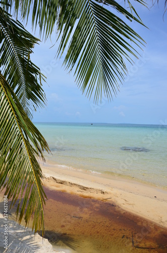 The view of the Pagoda beach and the sea on Koh Rong island in Cambodia