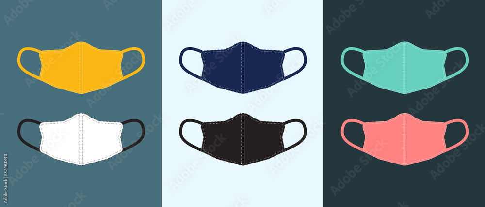 Blue and white Medical or surgical face masks to protect coronavirus, infection virus and smog of PM2.5 dust. Breathing medical respiratory mask set. Medical mask set. Health Care and Medical Concept. Blue and white Medical or surgical face masks to protect coronavirus, infection virus and smog of PM2.5 dust. Breathing medical respiratory mask set. Medical mask set. Health Care and Medical Concept.