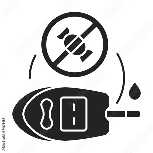 Ketogenic diets for diabetic black glyph icon. High-fat, moderate protein, very low-carbohydrate diet. Pictogram for web page, mobile app, promo. UI UX GUI design element