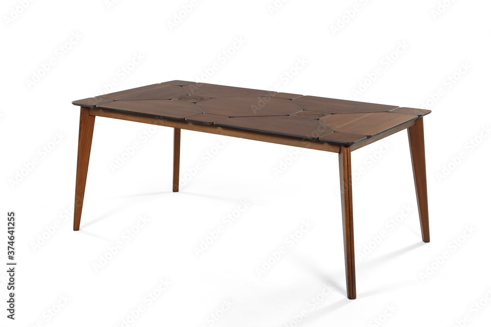 Single dining table on white background Single dining table on white background