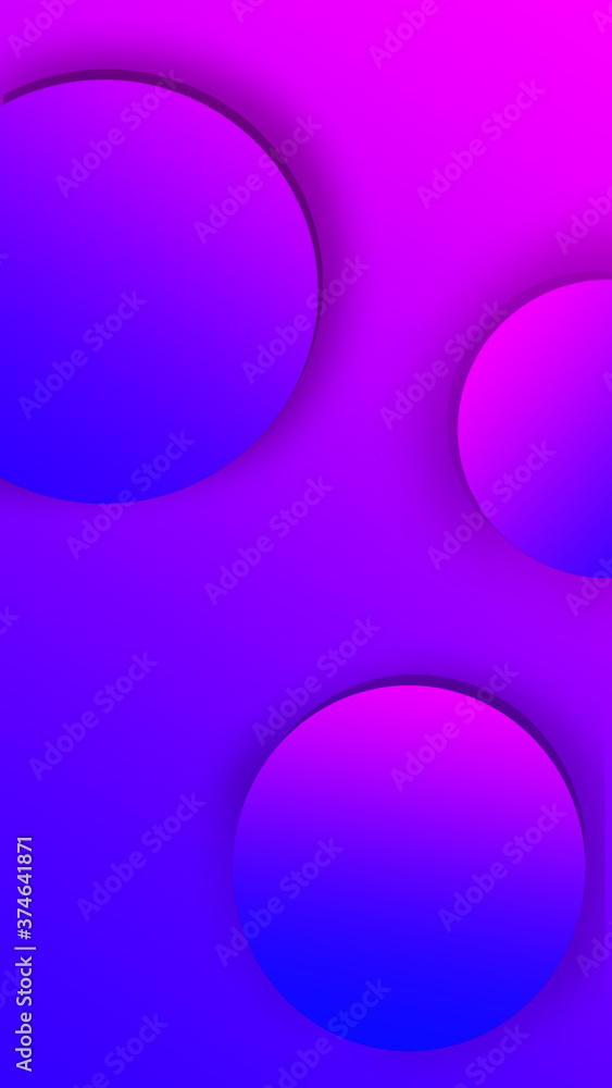 A simple blue pink gradient circle bubbles isolated on simple modern and trendy blue pink gradient background for wallpaper on mobile screen, digital screen, theme and any other commercial use. Vector
