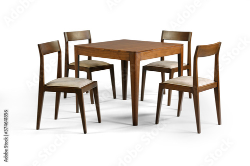 modern dining table on white background