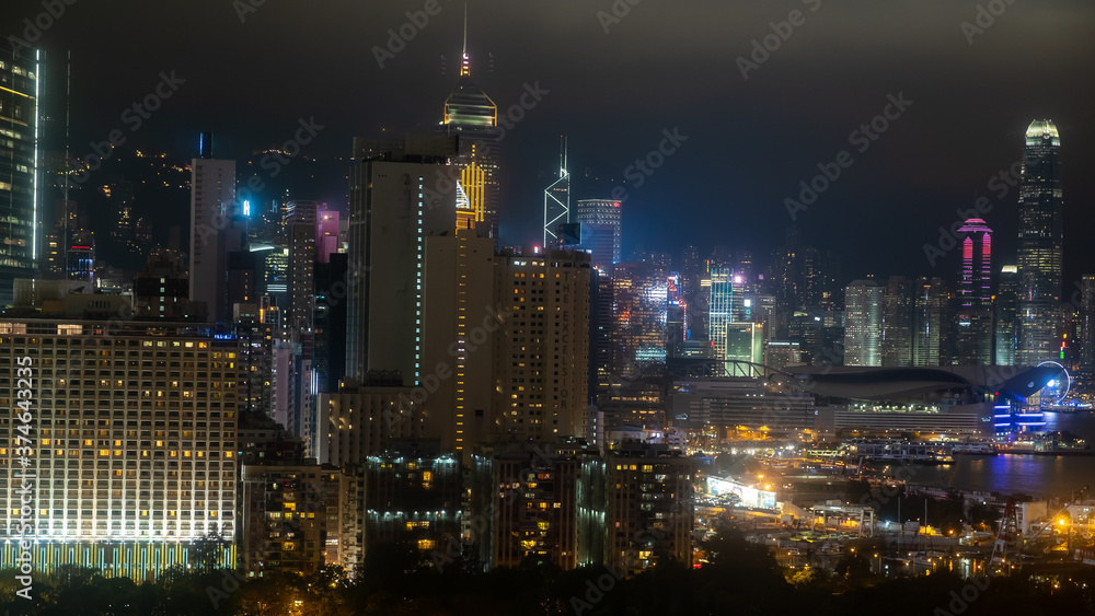 Hong Kong Skyline from Hotel Window
