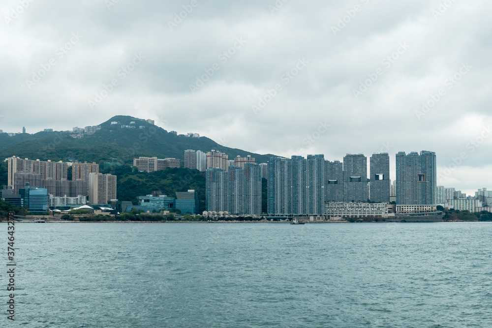 Obraz premium Hong Kong skyscrapers view from boat