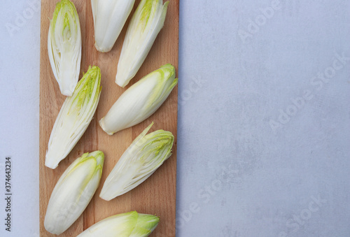 Green chicory. Healthy food concept.
