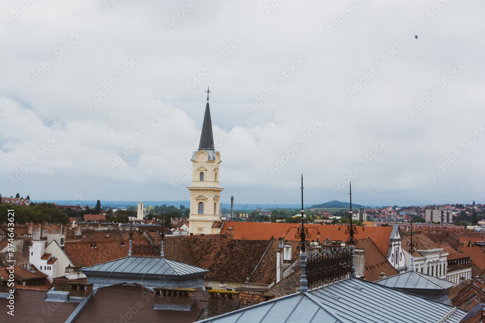 View over old roof tops in Sopron