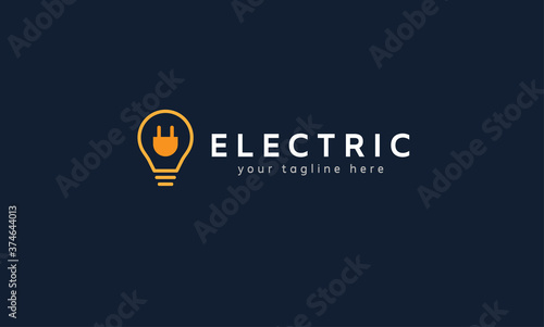 Electric Logo, Light Bulb inspiration, flat design logo template, vector illustration