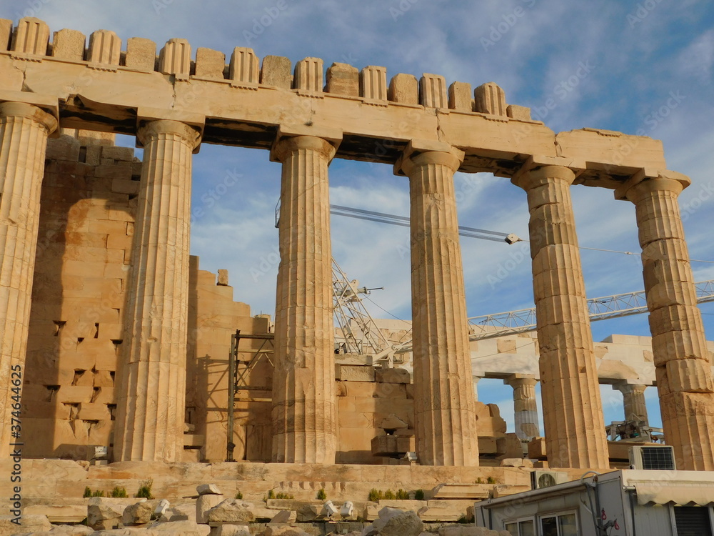 Fototapeta premium View of the Parthenon, the ancient temple of goddess Athena, in the morning light, in Athens, Greece