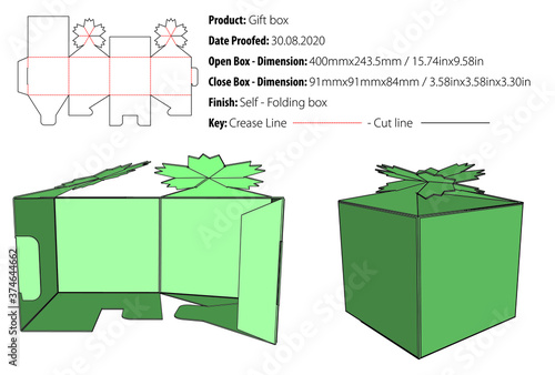 Gift box for many products die cut selflock vector.