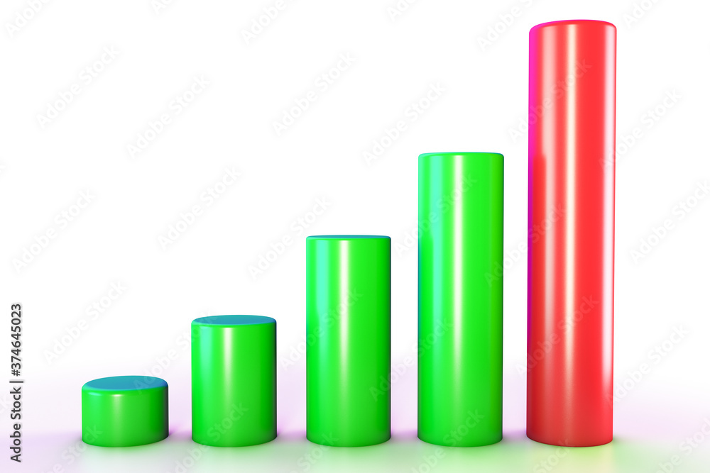 Graph chart. Rising color columns Graph chart. Rising color columns