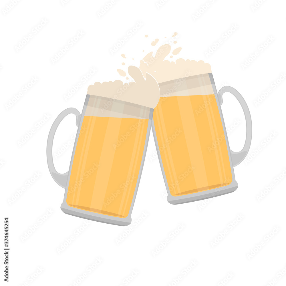 Mug of beer. Toasting beer, vector illustration Mug of beer. Toasting beer, vector illustration