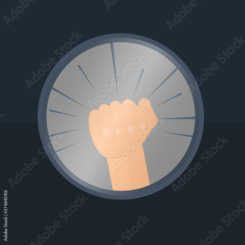 Banging fist. Tap the screen, vector illustrations