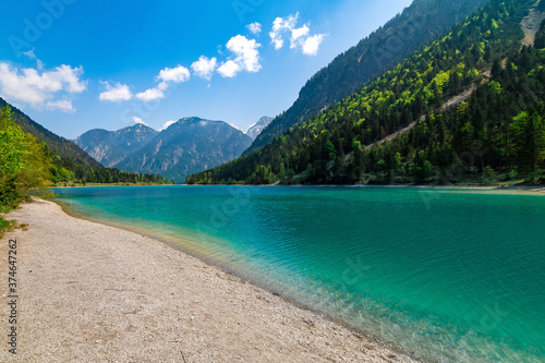 Plansee in Austria. Beautiful Alpine Lake. 