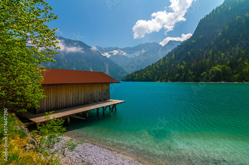 Plansee in Austria. Beautiful Alpine Lake. 