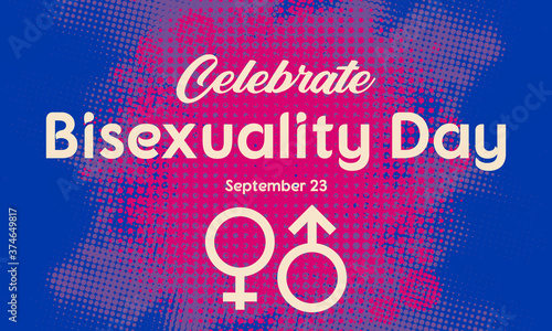 Celebrate Bisexuality Day is observed annually on September 23. Bi Visibility Day. This is a day for the bisexual community. Background, poster, greeting card, banner design photo