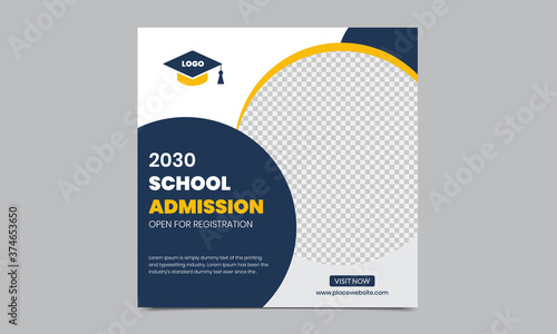 School admission social media post template