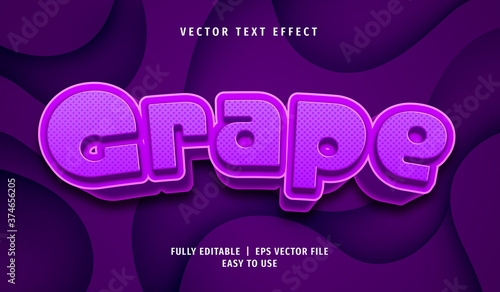 3D Grape Text effect, Editable Text Style