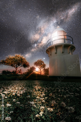 lighthouse at night