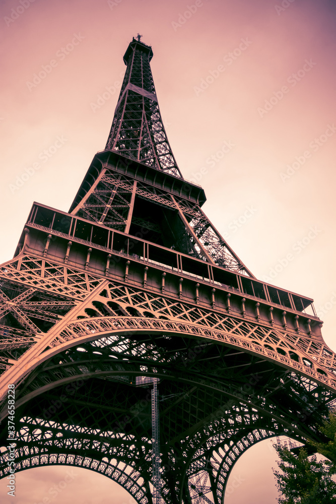 Beautiful romantic view of Eiffel Tower in Paris