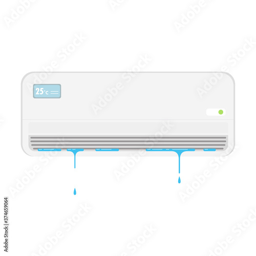 The air conditioner has dripping water. Air conditioner vector.